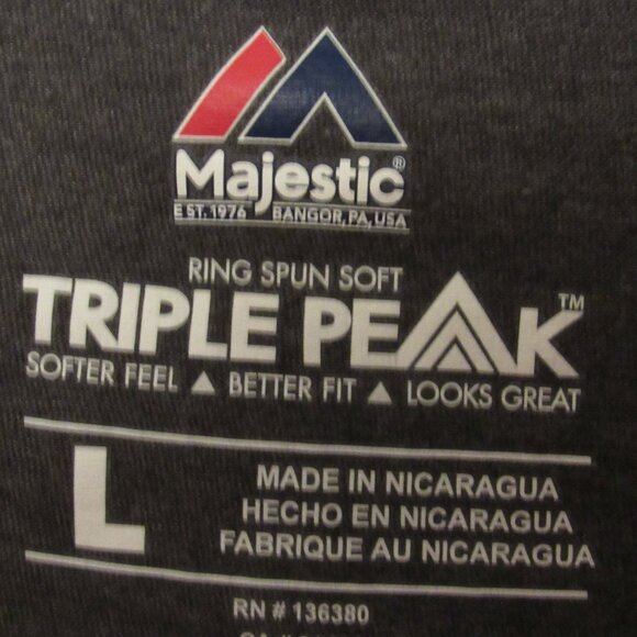 Cincinnati Reds T-Shirt Adult Large Gray Majestic Ring Spun Triple Peak MLB - Picture 4 of 6